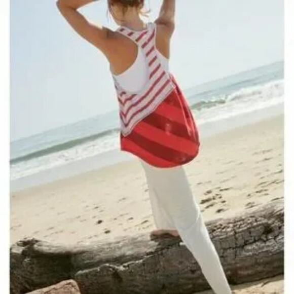 Free People Keep Rolling Tank Women's Printed Red/White Racerback Medium NWT - Picture 2 of 8